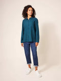 WHITESTUFF EMILIA ORGANIC COTTON SHIRT TEAL MULTI