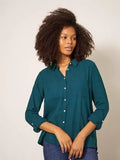 WHITESTUFF SOPHIE ORGANIC COTTON SHIRT DARK TEAL