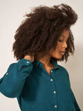 WHITESTUFF SOPHIE ORGANIC COTTON SHIRT DARK TEAL