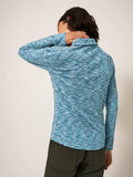 WHITESTUFF ROSIE RIB JERSEY SHIRT TEAL MULTI