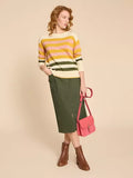 WHITESTUFF OLIVE STRIPE KNITTED JUMPER NATURAL MULTI