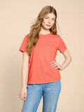 WHITESTUFF ABBIE TEE SHIRT BRIGHT ORANGE