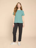 WHITESTUFF ABBIE TEE SHIRT MID TEAL