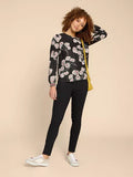 WHITESTUFF IRIS ECO VERO TOP BLACK PRINT