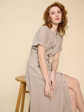 WHITESTUFF HAZEL LINEN BLEND SHIRT DRESS LIGHT NATURAL