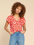 WHITESTUFF IVY LINEN TEE RED PRINT