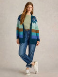 WHITESTUFF NEW YORK FAIRISLE CARDI TEAL MULTI