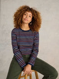 WHITESTUFF CLARA LONG SLEEVE STRIPE TEE NAVY MULTI