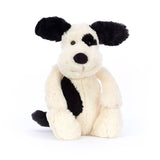 JELLYCAT BASHFUL BLACK & CREAM PUPPY SMALL