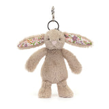 JELLYCAT BLOSSOM BEIGE BUNNY PETAL BAG CHARM BAS4BMBC