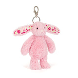 JELLYCAT BLUSHKIN BLOSSOM BUNNY BAG CHARM BP4ROSE